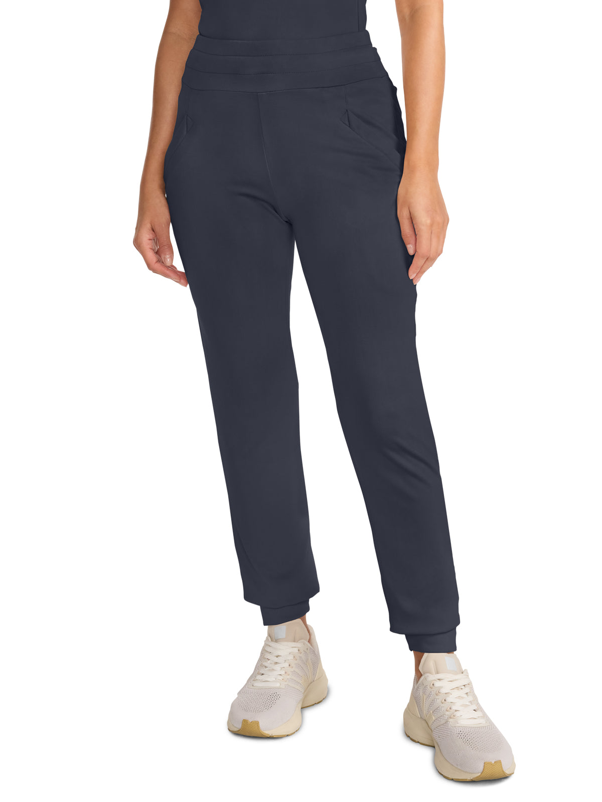 Women's 4-Pocket Ponte Jogger Scrub Pant - ML013 - Pewter