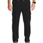 Men's 7-Pocket Ponte Cargo Scrub Pant - ML018 - Black