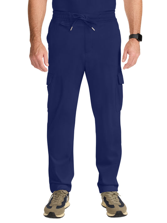 Men's 7-Pocket Ponte Cargo Scrub Pant - ML018 - Navy
