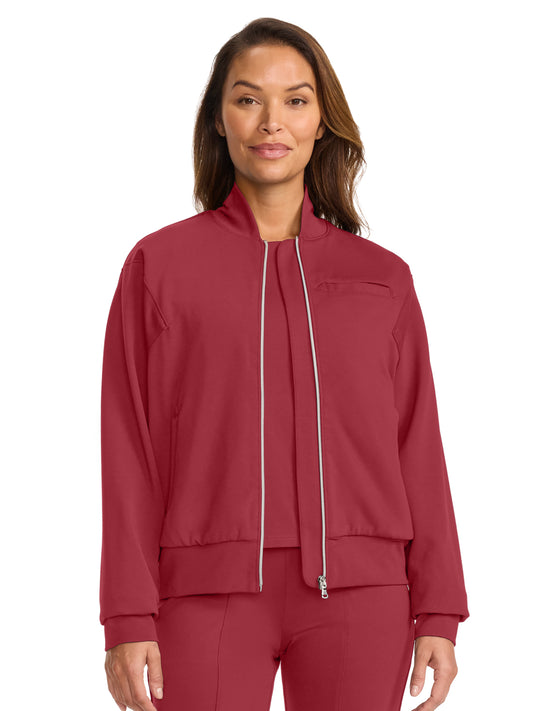 Women's 3-Pocket Ponte Jacket - ML309 - Cherry Wood