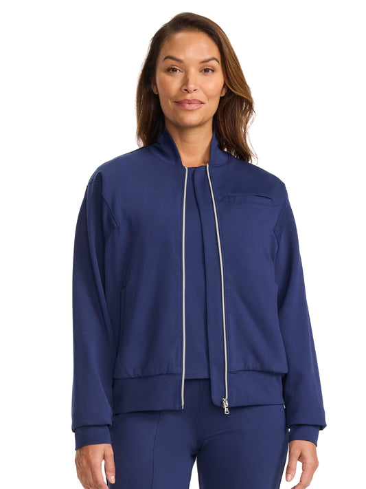 Women's 3-Pocket Ponte Jacket - ML309 - Navy