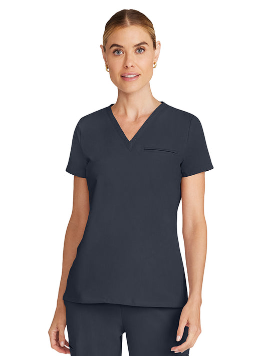 Women's 3-Pocket Flora V-Neck Scrub Top - ML613 - Pewter