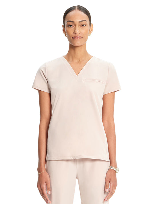 Women's 3-Pocket Flora V-Neck Scrub Top - ML613 - Toasted Tan