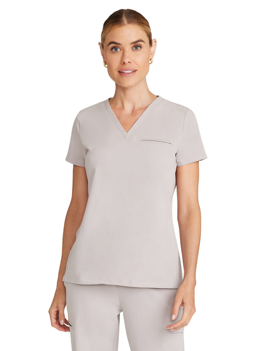 Women's 3-Pocket Flora V-Neck Scrub Top - ML613 - Warm Stone