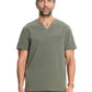 Men's 3-Pocket Vapor V-Neck Seamed Scrub Top - ML618 - Olive
