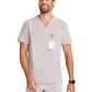 Men's 3-Pocket Vapor V-Neck Seamed Scrub Top - ML618 - Warm Stone