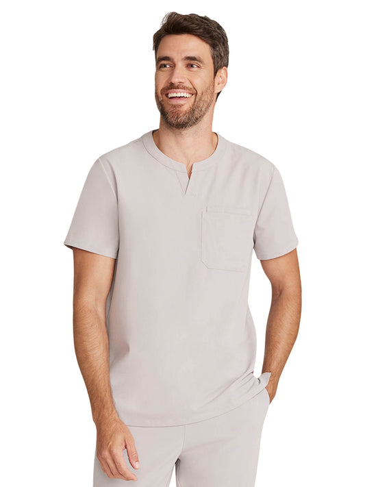 Men's 3-Pocket Cirrus Split Crew Neck Scrub Top - ML619 - Warm Stone