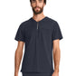 Men's 3-Pocket Ponte Quarter Zip V-Neck Scrub Top - ML620 - Pewter