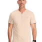 Men's 3-Pocket Ponte Quarter Zip V-Neck Scrub Top - ML620 - Toasted Tan