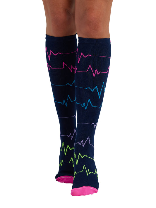 Women's 8-12 mmHg Support Socks - PRINTSUPPORT - EKG ZigZag