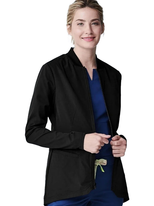 Women's 2-Pocket Kinetic Scrub Jacket - SJ11831 - Black