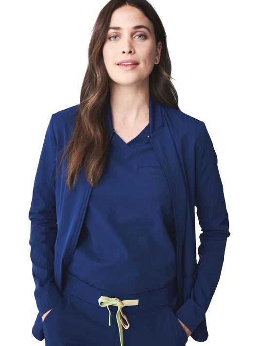 Women's 2-Pocket Kinetic Scrub Jacket - SJ11831 - Navy
