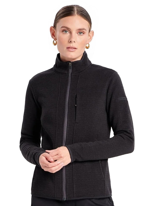 Women's 4-Pocket Strata Fleece Jacket - SJ12103 - Black