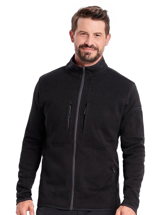 Men's 4-Pocket Strata Fleece Jacket - SJ22104 - Black