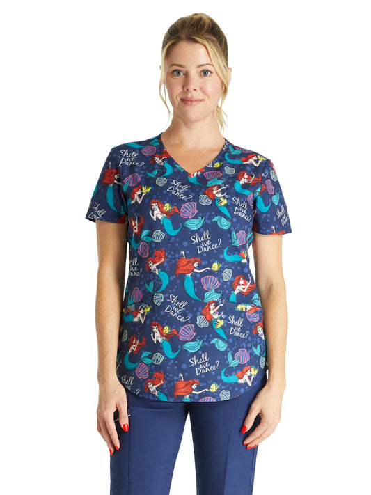 Women's V-Neck Print Top