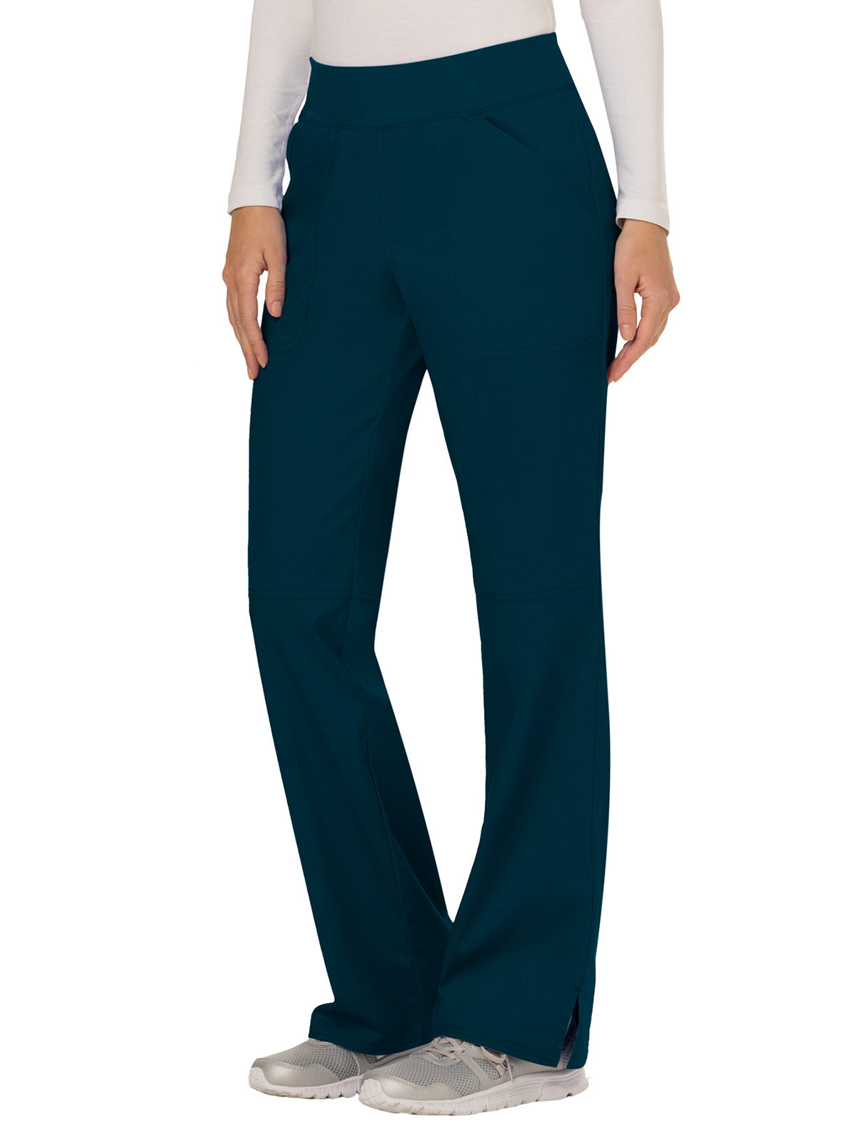 Women's 4-Pocket Mid Rise Straight Leg Pull-on Scrub Pant