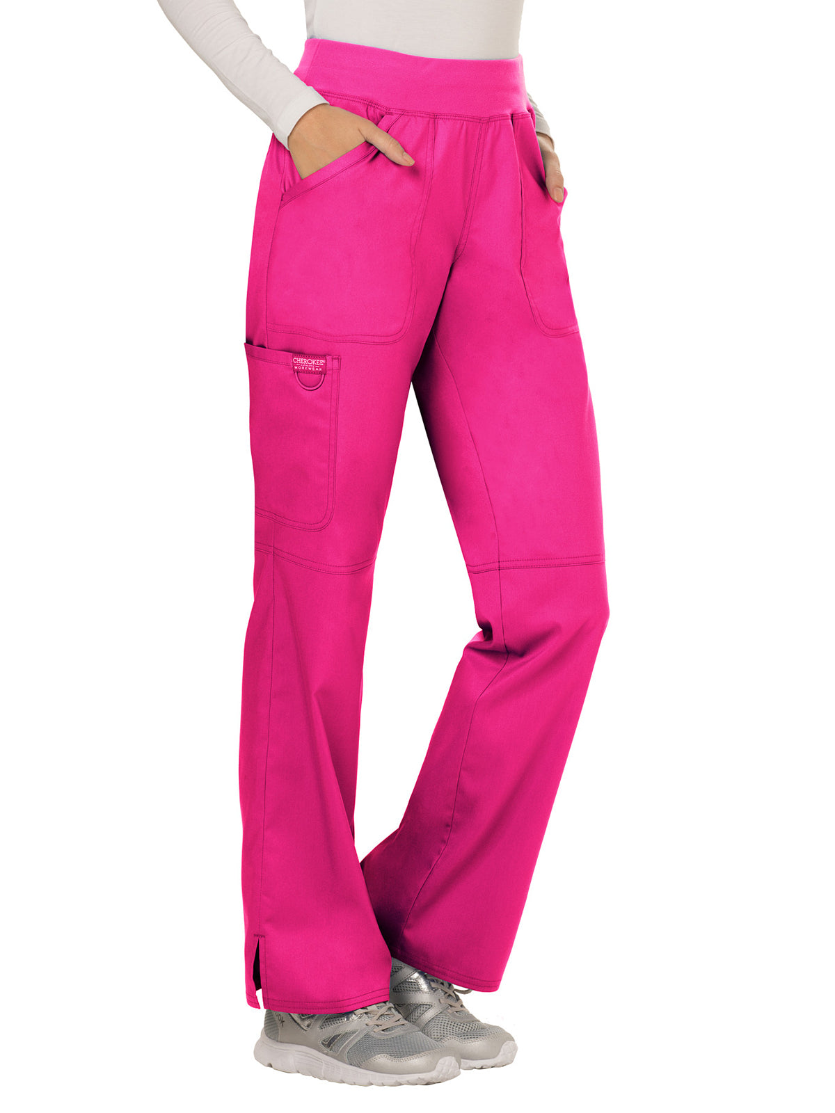 Women's 4-Pocket Mid Rise Straight Leg Pull-on Scrub Pant