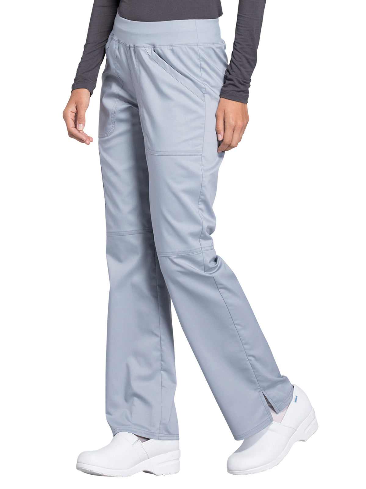 Women's 4-Pocket Mid Rise Straight Leg Pull-on Scrub Pant