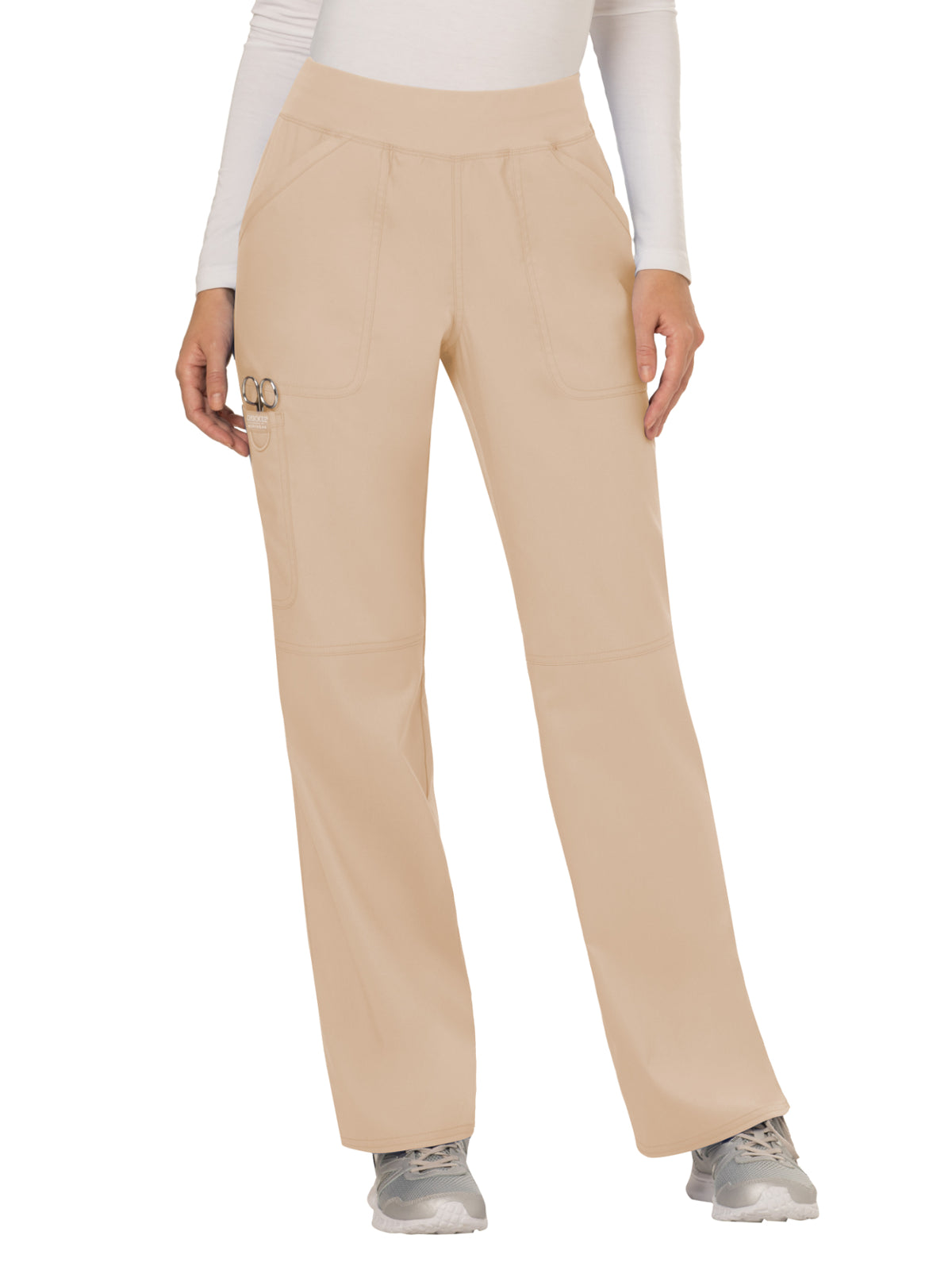 Women's 4-Pocket Mid Rise Straight Leg Pull-on Scrub Pant