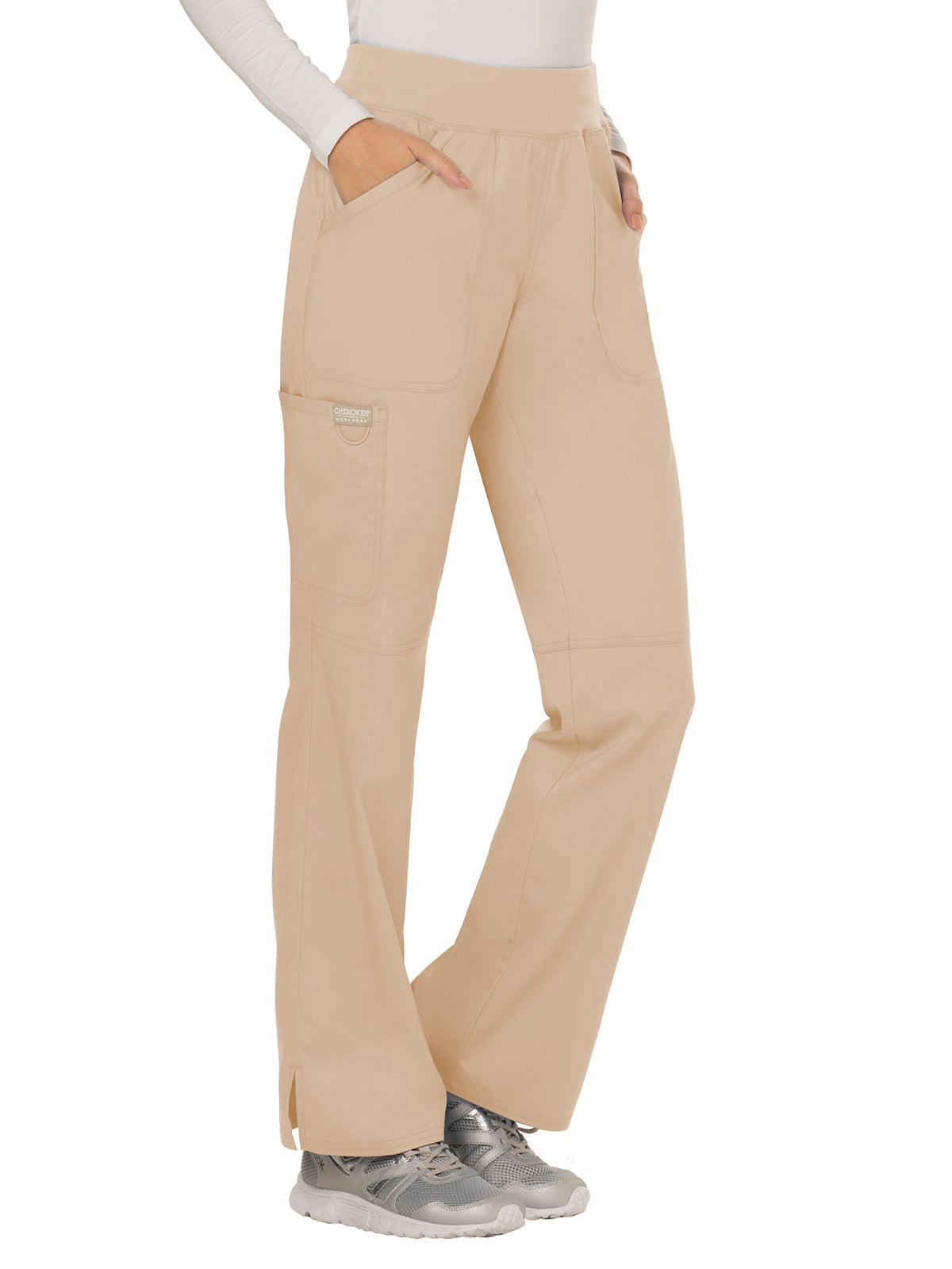 Women's 4-Pocket Mid Rise Straight Leg Pull-on Scrub Pant