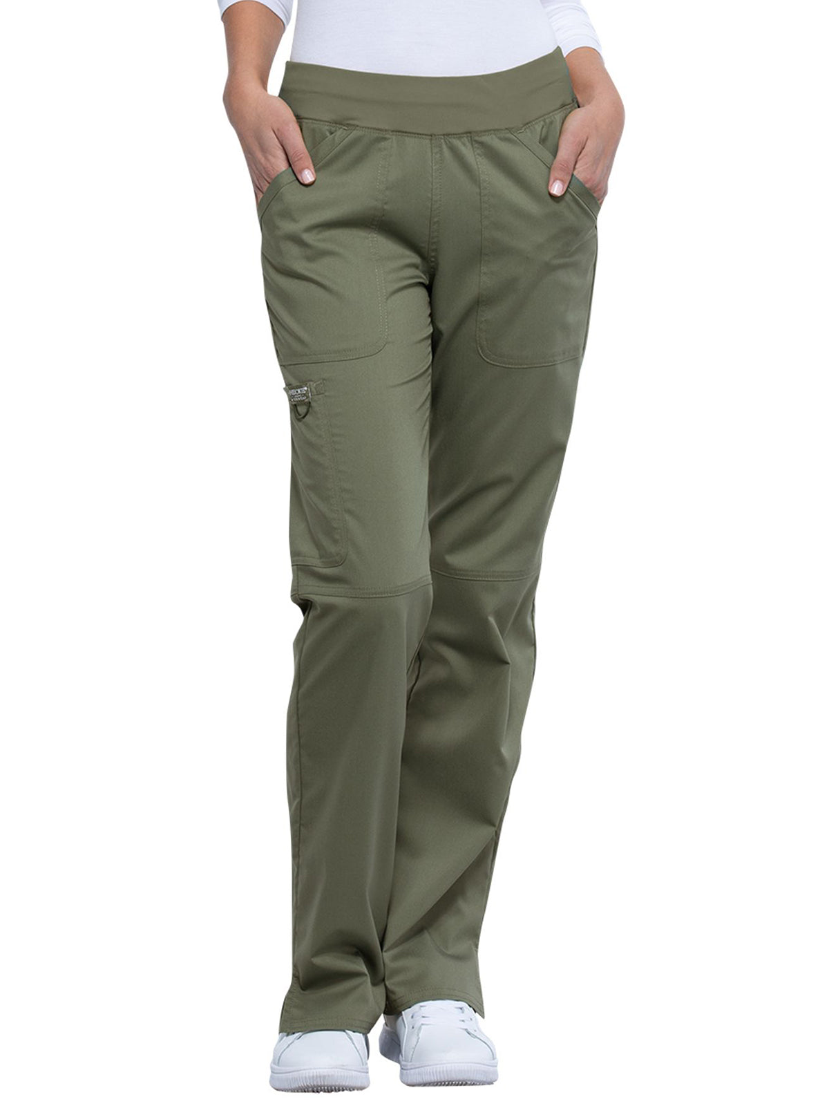 Women's 4-Pocket Mid Rise Straight Leg Pull-on Pant - WW110 - Olive