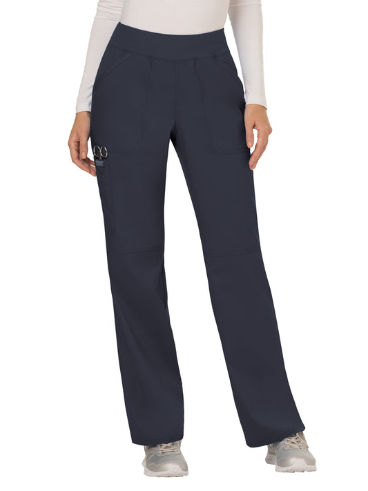 Women's 4-Pocket Mid Rise Straight Leg Pull-on Scrub Pant