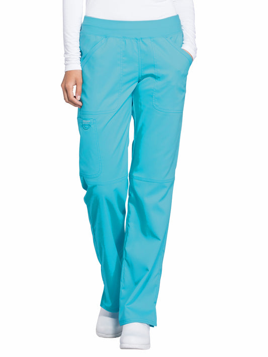 Women's 4-Pocket Mid Rise Straight Leg Pull-on Scrub Pant