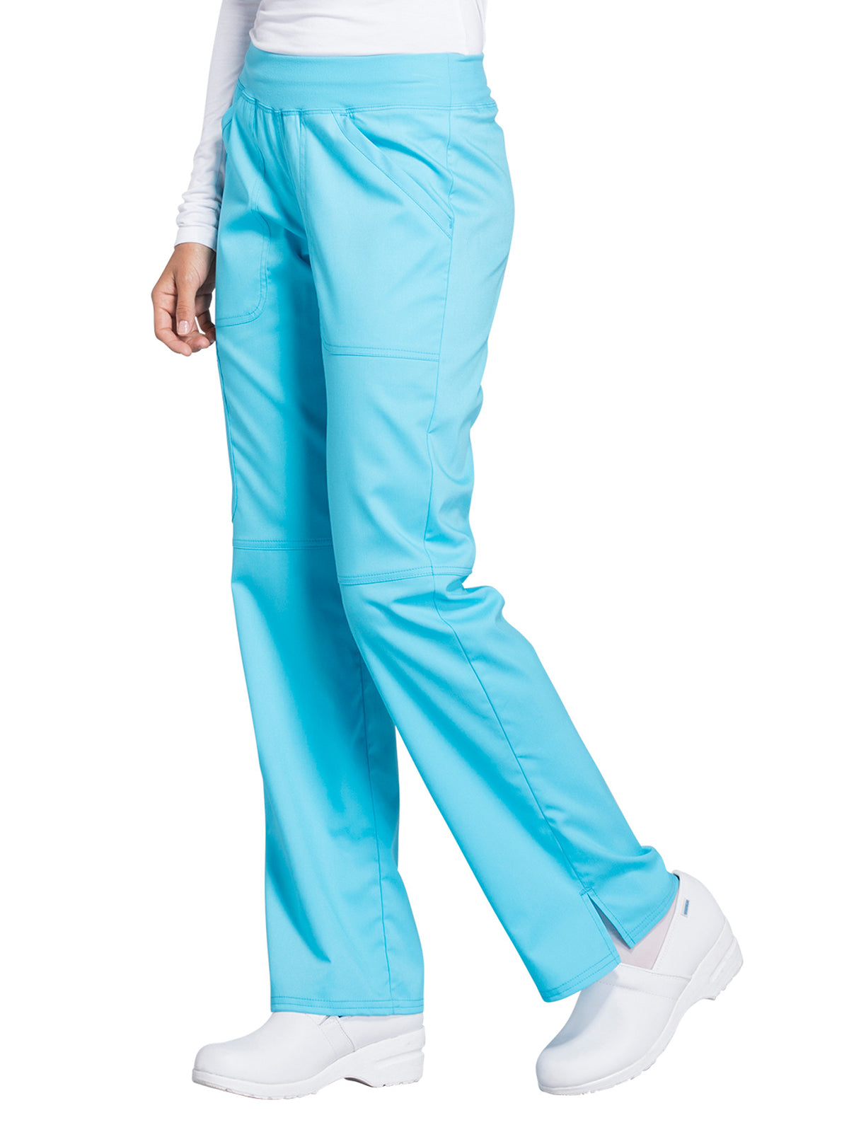 Women's 4-Pocket Mid Rise Straight Leg Pull-on Scrub Pant