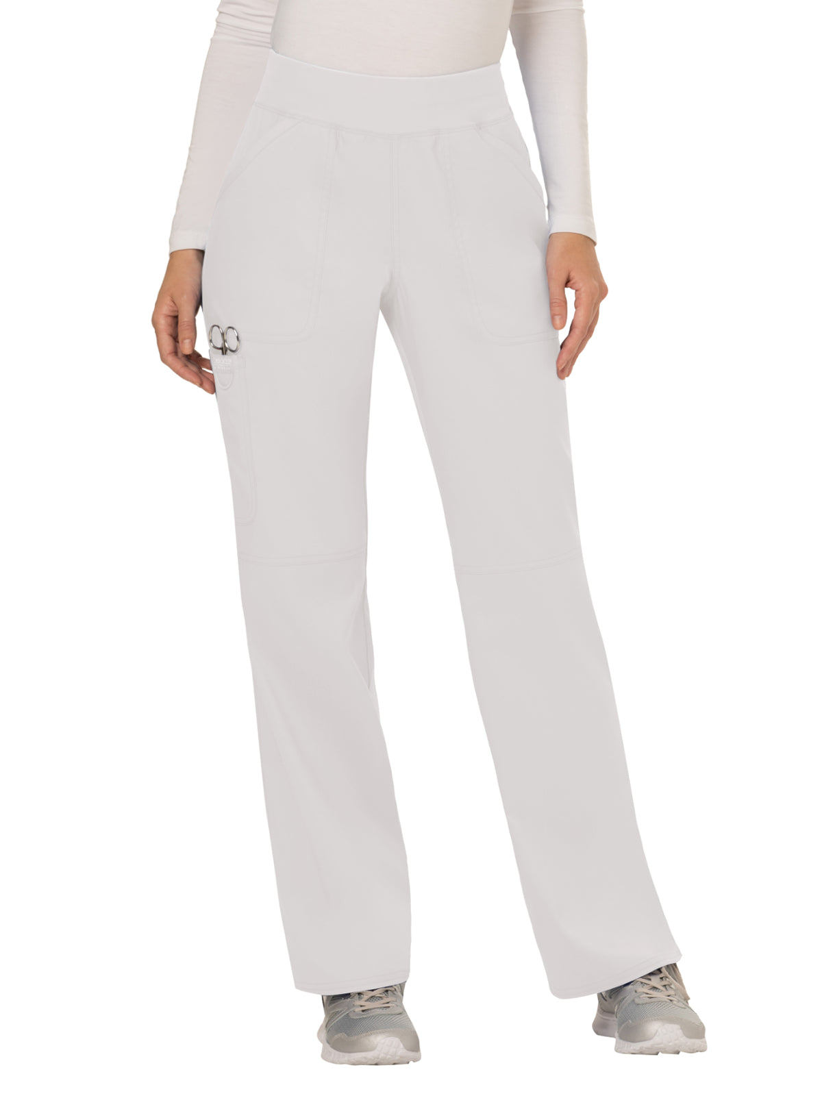 Women's 4-Pocket Mid Rise Straight Leg Pull-on Pant - WW110 - White