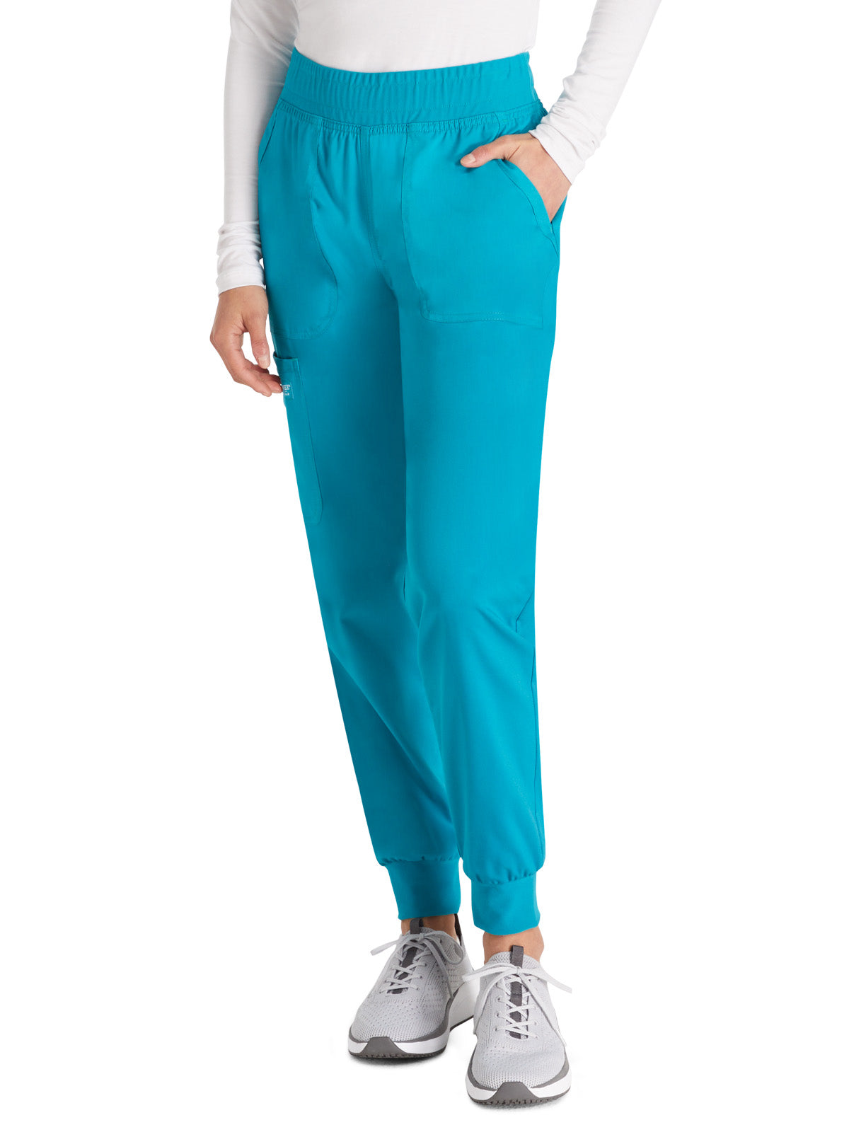 Women's 5-Pocket Mid Rise Jogger Pant - WW115 - Teal Blue