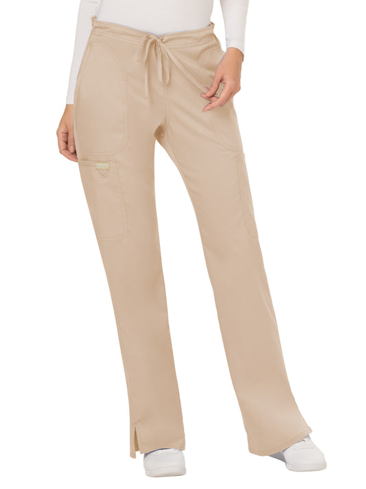 Women's 5-Pocket Mid Rise Drawstring Pant