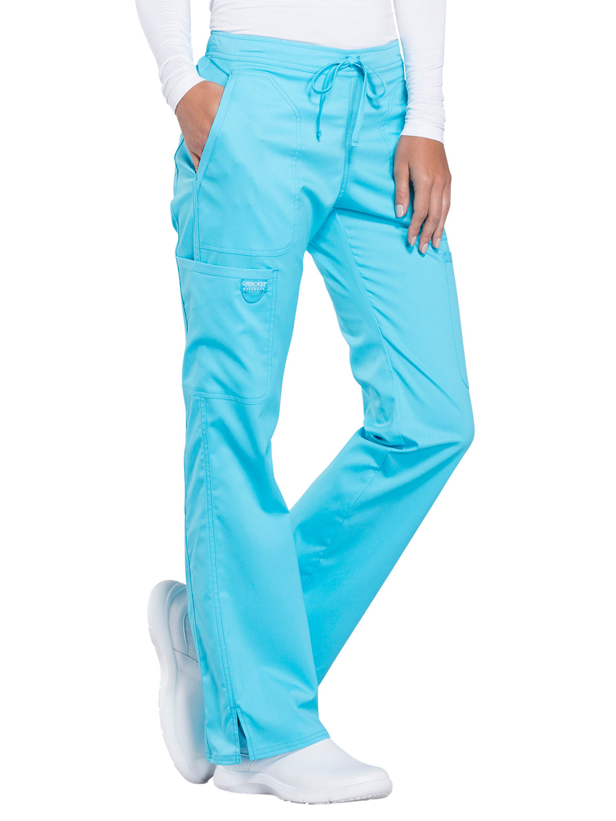 Women's 5-Pocket Mid Rise Drawstring Scrub Pant