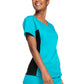 Women's 1-Pocket V-Neck Knit Panel Top