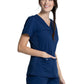 Women's 2-Pocket Knit Panel V-Neck Scrub Top