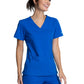 Women's 2-Pocket Knit Panel V-Neck Scrub Top