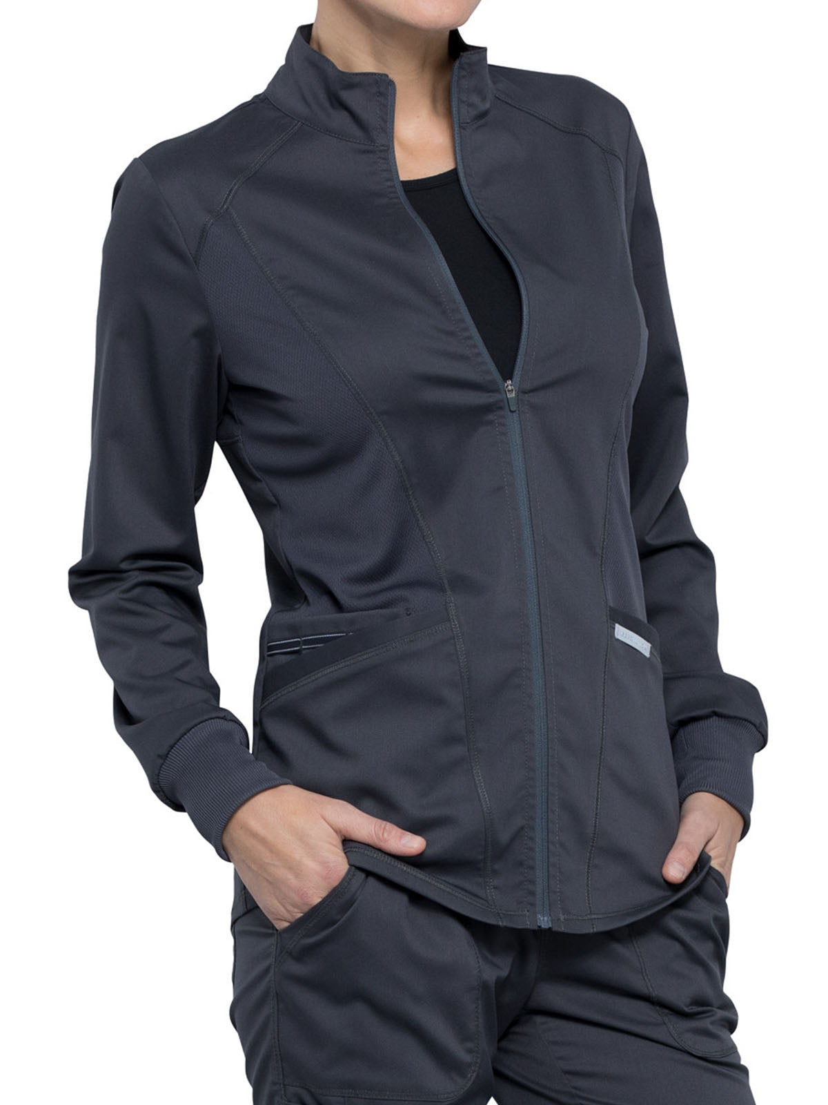 Women's 2-Pocket Zip Front Scrub Jacket