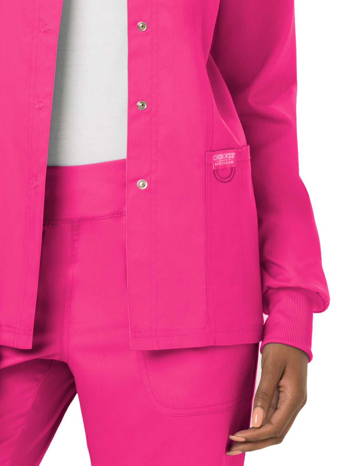 Women's 3-Pocket Snap Front Scrub Jacket