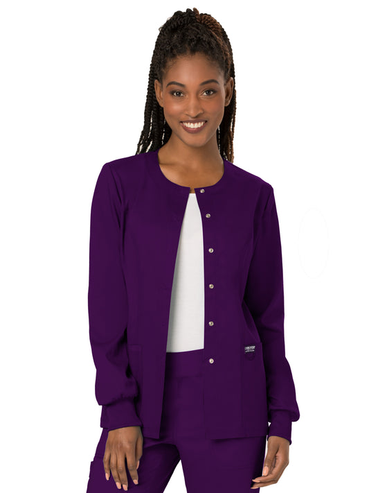 Women's 3-Pocket Snap Front Scrub Jacket