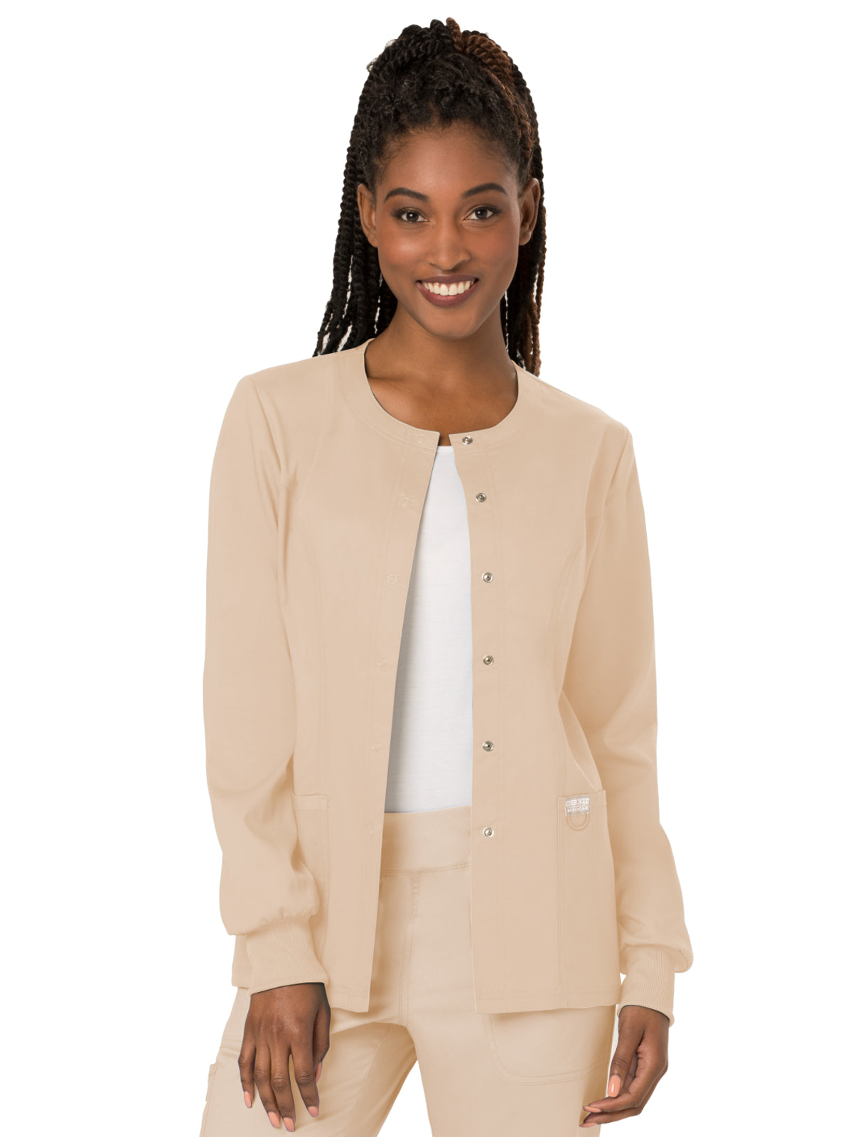 Women's 3-Pocket Snap Front Scrub Jacket