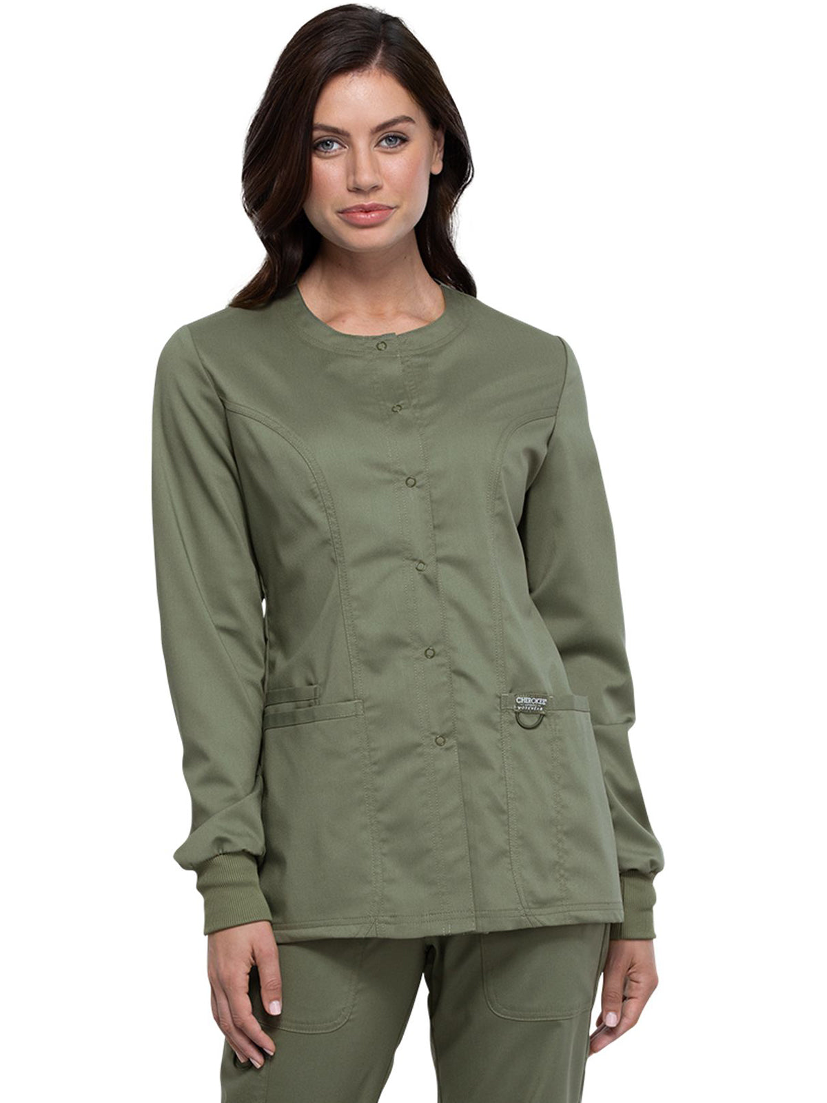 Women's 3-Pocket Snap Front Scrub Jacket