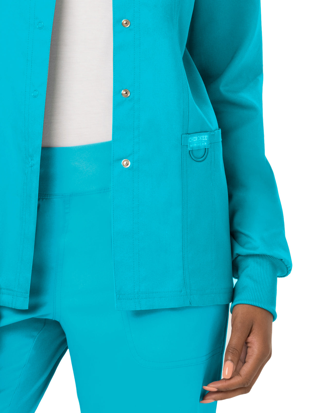 Women's 3-Pocket Snap Front Scrub Jacket