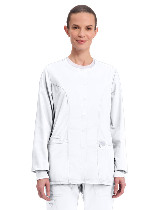 Women's 3-Pocket Snap Front Jacket - WW310 - White