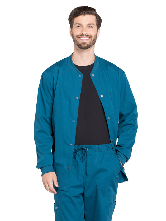 Men's 2-Pocket Snap Front Scrub Jacket