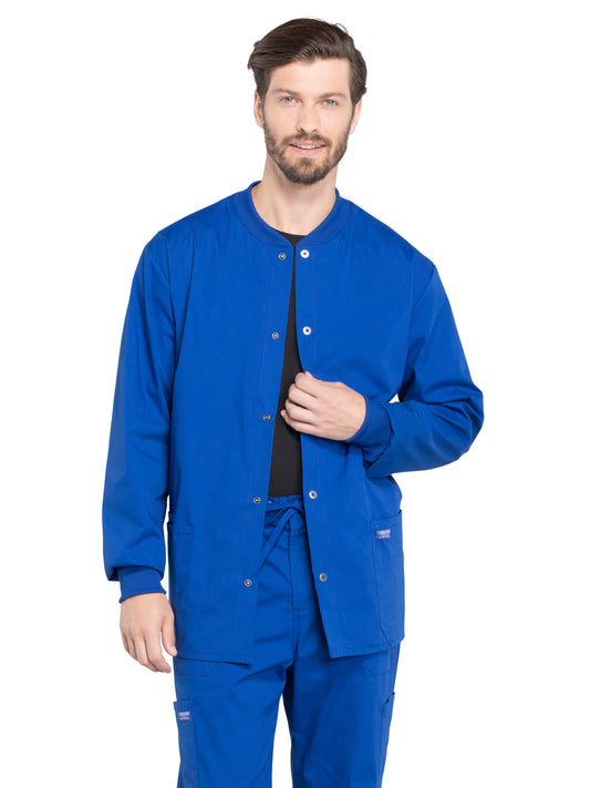 Men's 2-Pocket Snap Front Scrub Jacket