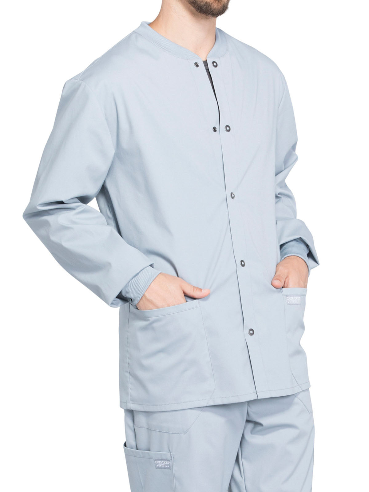 Men's 2-Pocket Snap Front Scrub Jacket