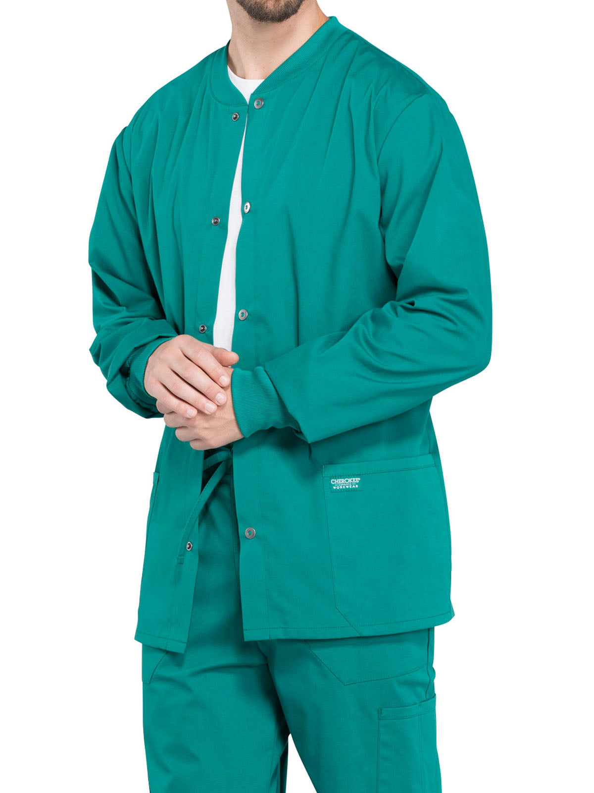 Men's 2-Pocket Snap Front Scrub Jacket