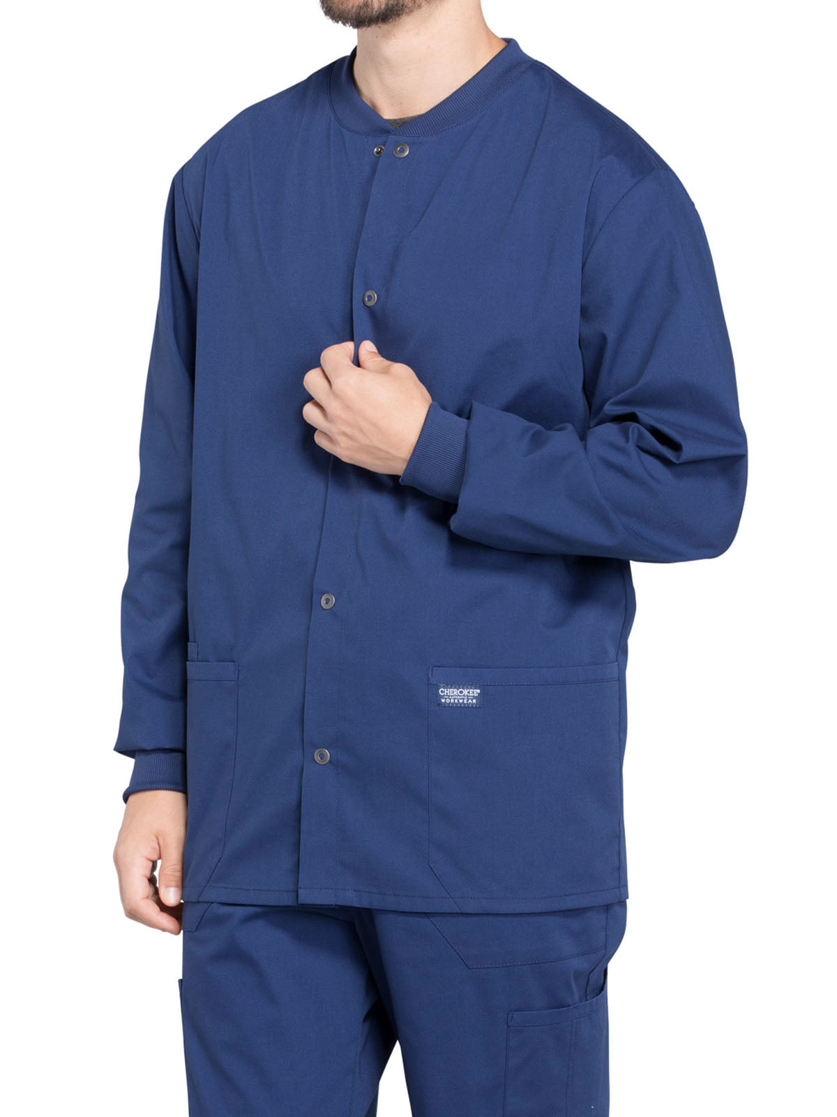 Men's 2-Pocket Snap Front Scrub Jacket