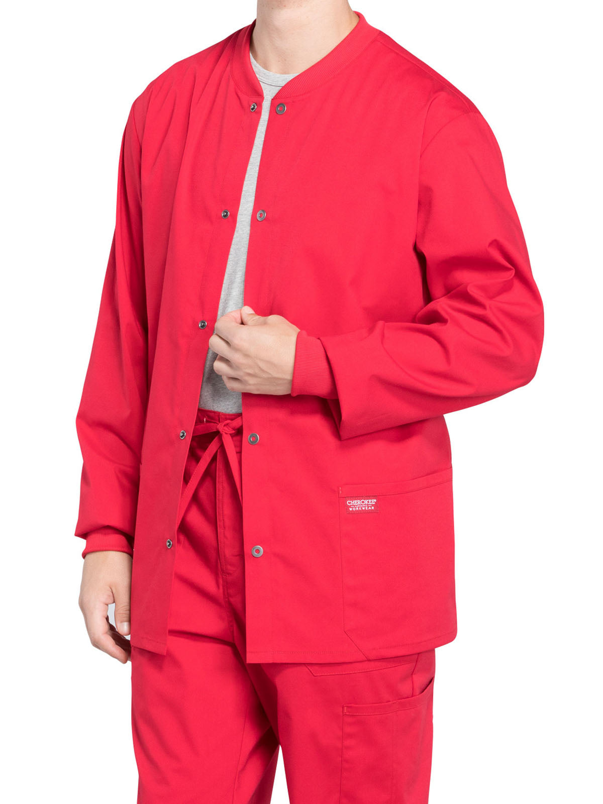 Men's 2-Pocket Snap Front Scrub Jacket