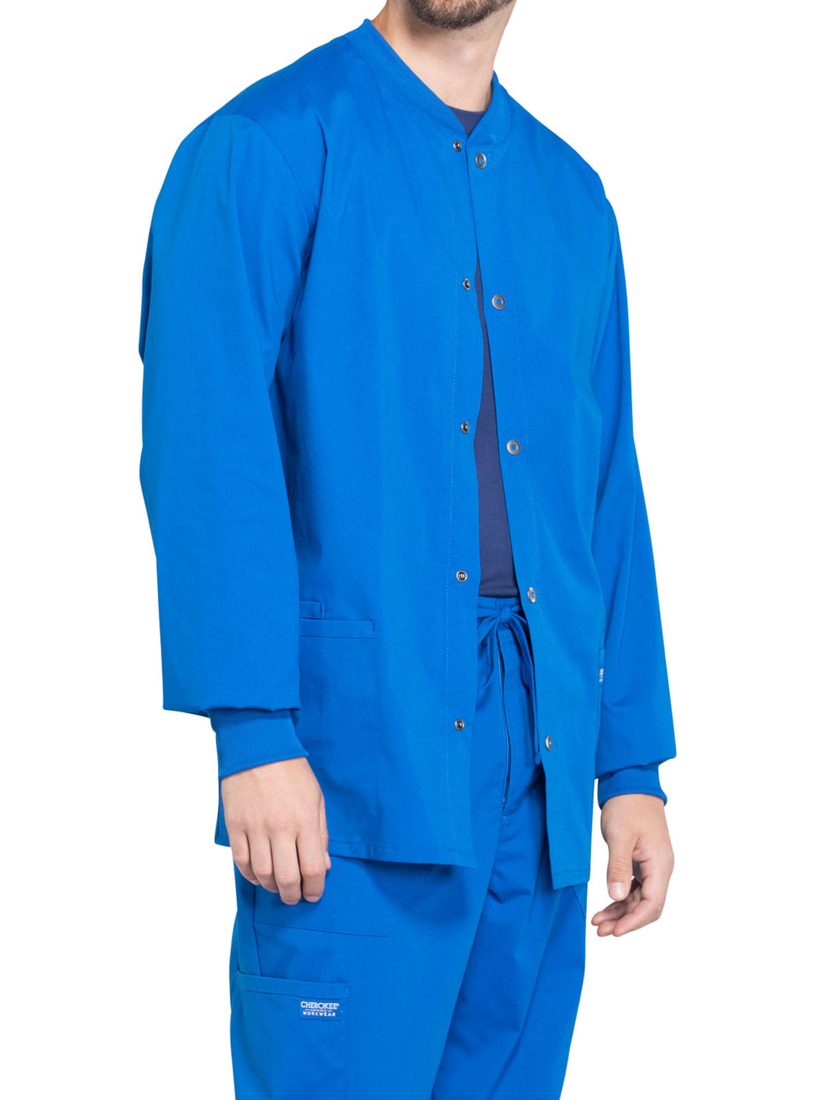 Men's 2-Pocket Snap Front Scrub Jacket