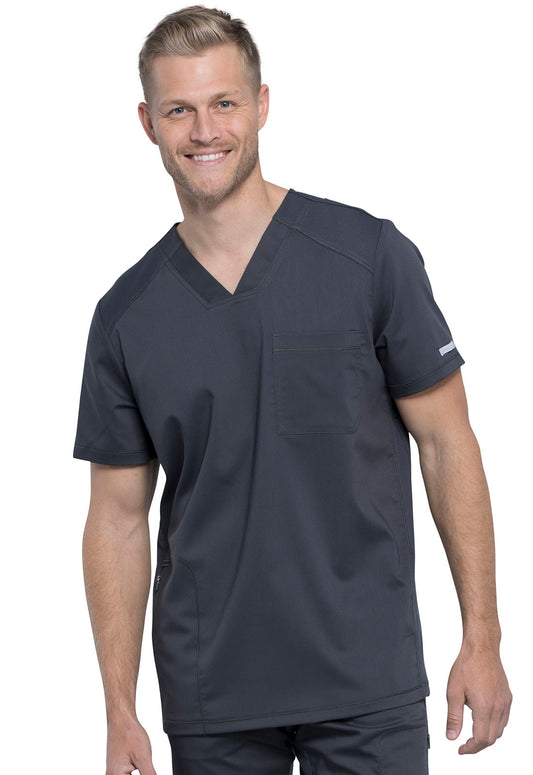 Men's 2-Pocket V-Neck Top - WW603 - Pewter